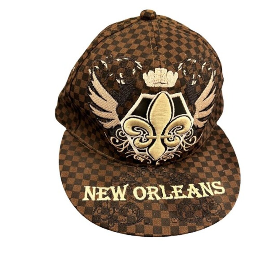 New Orleans Saints Fleur De Lis Brown Flat Bill Baseball Cap
